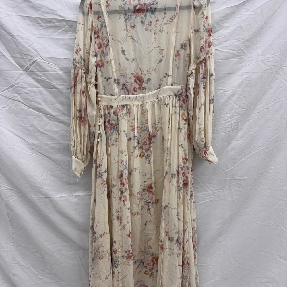 LoveShackFancy Leah Midi Dress, 100% Silk Outer Lining - Picture 6 of 8